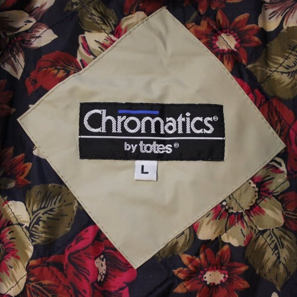 Chromatic by Totes quilted floral print cream rain coat size Large - Picture 4 of 6